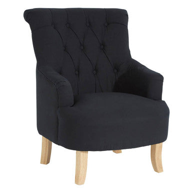 Orsina Hampstead Black Cotton Armchair – Modern Accent Reading Chair