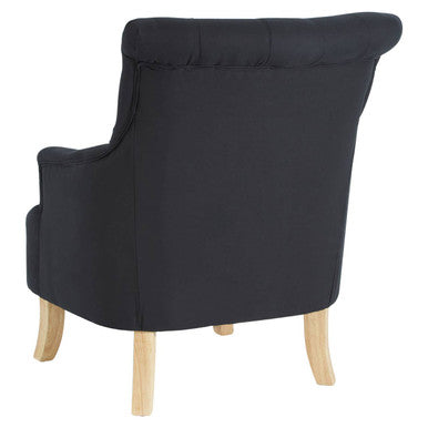 Orsina Hampstead Black Cotton Armchair – Modern Accent Reading Chair