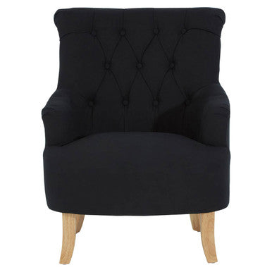 Orsina Hampstead Black Cotton Armchair – Modern Accent Reading Chair
