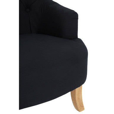 Orsina Hampstead Black Cotton Armchair – Modern Accent Reading Chair