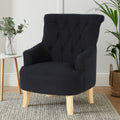 Orsina Hampstead Black Cotton Armchair – Modern Accent Reading Chair