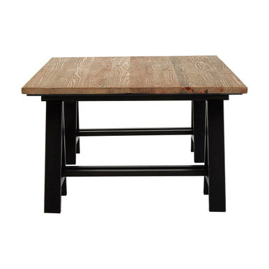 Orsina Hampstead Pine Wood and Iron Coffee Table – Industrial Rectangular