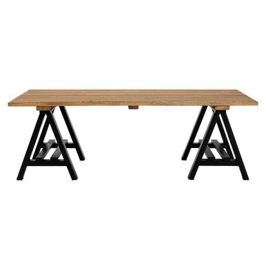Orsina Hampstead Pine Wood and Iron Coffee Table – Industrial Rectangular