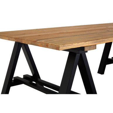 Orsina Hampstead Pine Wood and Iron Coffee Table – Industrial Rectangular