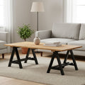 Orsina Hampstead Pine Wood and Iron Coffee Table – Industrial Rectangular