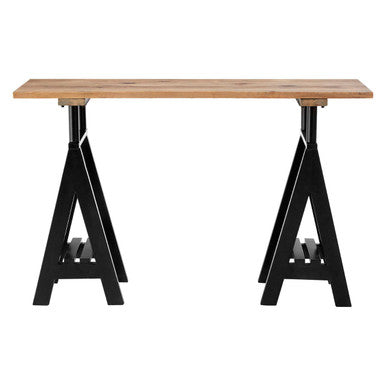Orsina Hampstead Pine Wood and Iron Console Table – Rustic Industrial