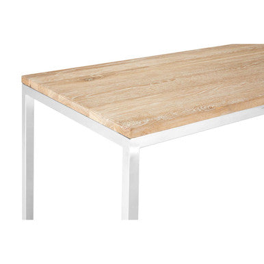 Orsina Hampstead Oak Wood Console Table | Slim Stainless Steel Frame