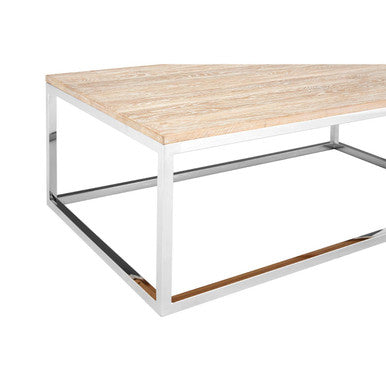 Orsina Hampstead Coffee Table – Rectangular Oak and Stainless Steel