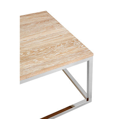 Orsina Hampstead Coffee Table – Rectangular Oak and Stainless Steel