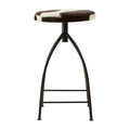 Orsina Boho Cowhide Bar Stool | Brown and White Genuine Leather