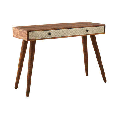 Orsina Boho Acacia Wood Console Table – 2 Drawer Entryway Table
