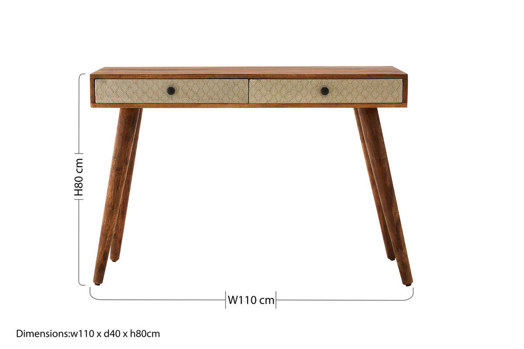 Orsina Boho Acacia Wood Console Table – 2 Drawer Entryway Table