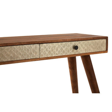 Orsina Boho Acacia Wood Console Table – 2 Drawer Entryway Table