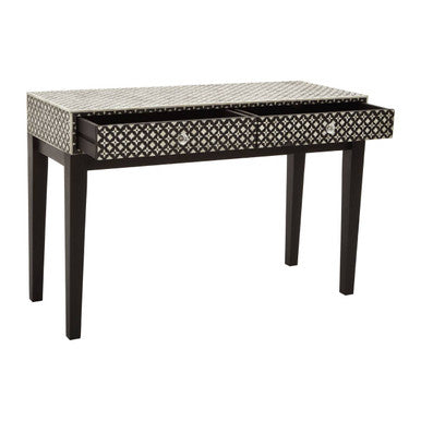 Orsina Mother of Pearl Console Table – Boho Inlaid Entryway Storage