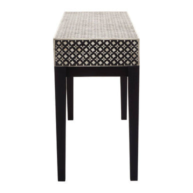 Orsina Mother of Pearl Console Table – Boho Inlaid Entryway Storage
