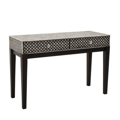Orsina Mother of Pearl Console Table – Boho Inlaid Entryway Storage