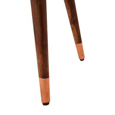 Orsina Copper Side Table – Carved Metal Top & Sheesham Wood Legs