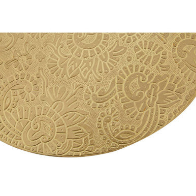 Orsina Boho Gold Carved Metal Side Table | Handcrafted Accent Table