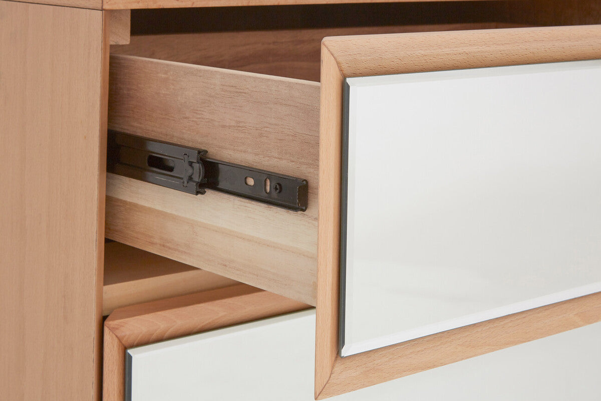 Orsina Kensington 6 Drawer Chest – Mirrored Pine Bedroom Dresser