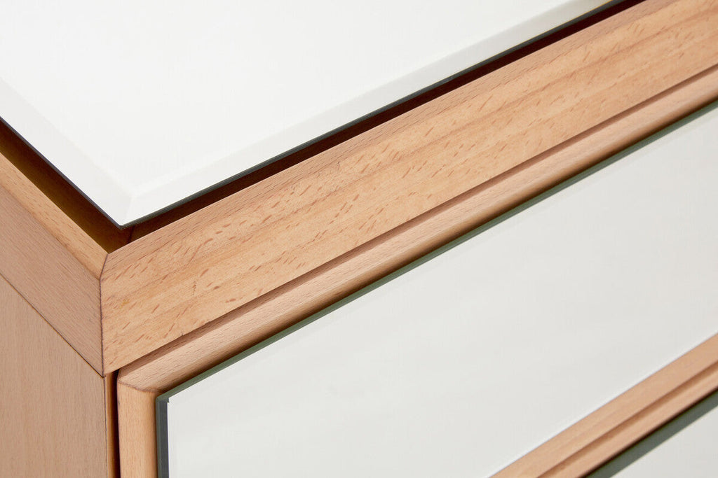 Orsina Kensington 6 Drawer Chest – Mirrored Pine Bedroom Dresser
