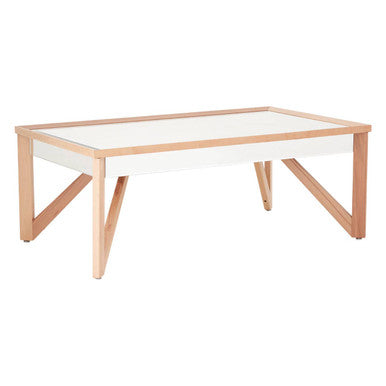 Orsina Kensington Townhouse Mirrored Glass & Natural Beech Coffee Table