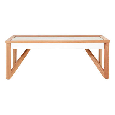 Orsina Kensington Townhouse Mirrored Glass & Natural Beech Coffee Table