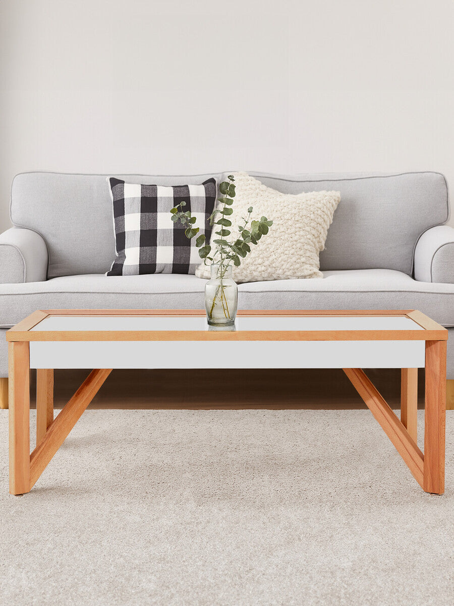 Orsina Kensington Townhouse Mirrored Glass & Natural Beech Coffee Table