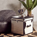 Orsina Kensington Cowhide Storage Trunk Set – Black and White Leather