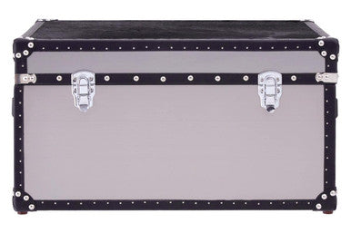 Orsina Kensington Cowhide Storage Trunk | Black and White Leather