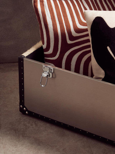 Orsina Kensington Cowhide Storage Trunk | Black and White Leather