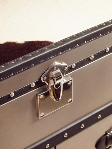 Orsina Kensington Cowhide 3 Drawer Cabinet | Black & White Leather