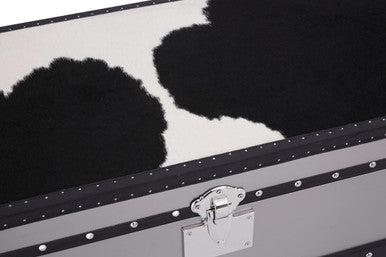 Orsina Kensington Cowhide 3 Drawer Cabinet | Black & White Leather