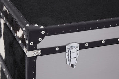 Orsina Kensington Cowhide 3 Drawer Cabinet | Black & White Leather