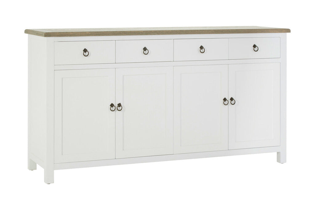 Orsina Hampstead 4-Door Sideboard – White & Oak Storage Cabinet