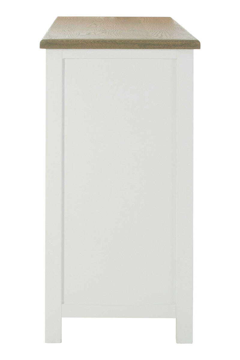 Orsina Hampstead 4-Door Sideboard – White & Oak Storage Cabinet