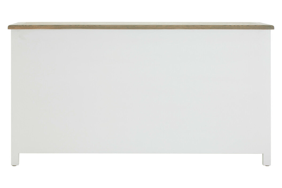 Orsina Hampstead 4-Door Sideboard – White & Oak Storage Cabinet