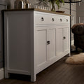 Orsina Hampstead 4-Door Sideboard – White & Oak Storage Cabinet