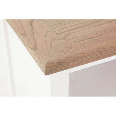 Orsina Hampstead Media Unit – White Birchwood TV Stand with Oak Top