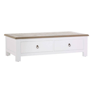 Orsina Hampstead Coffee Table – White Wood with 2 Storage Drawers