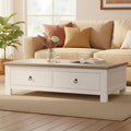 Orsina Hampstead Coffee Table – White Wood with 2 Storage Drawers