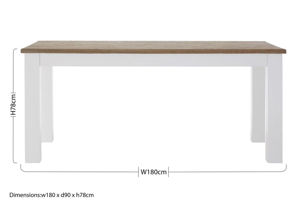 Orsina Hampstead White Dining Table with Golden Oak Effect Top