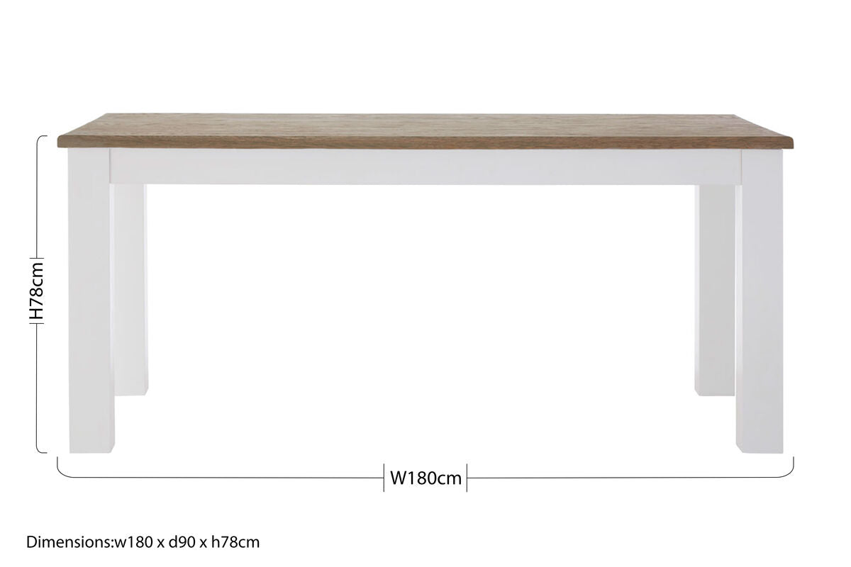 Orsina Hampstead White Dining Table with Golden Oak Effect Top