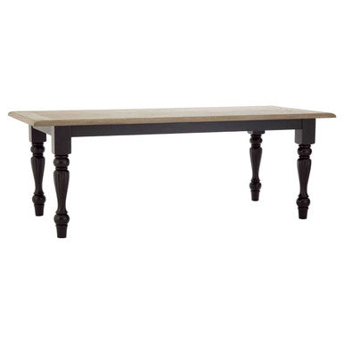 Orsina Kensington Oak Veneer Dining Table | Black Turned Wood Legs