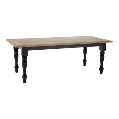 Orsina Kensington Oak Veneer Dining Table | Black Turned Wood Legs