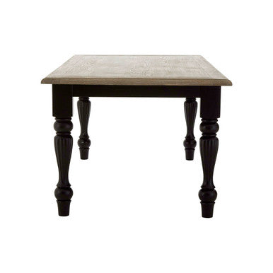 Orsina Kensington Oak Veneer Dining Table | Black Turned Wood Legs