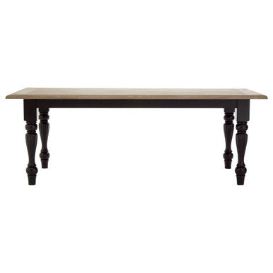 Orsina Kensington Oak Veneer Dining Table | Black Turned Wood Legs