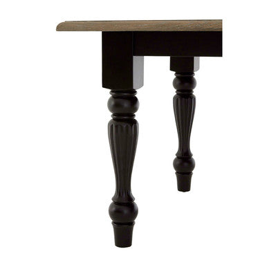 Orsina Kensington Oak Veneer Dining Table | Black Turned Wood Legs