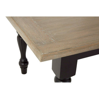 Orsina Kensington Oak Veneer Dining Table | Black Turned Wood Legs