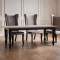 Orsina Kensington Oak Veneer Dining Table | Black Turned Wood Legs