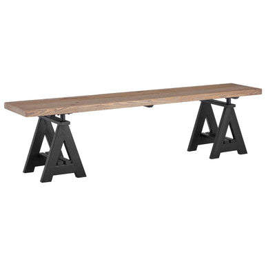 Orsina Hampstead Pine Wood Dining Bench – Industrial Iron Trestle